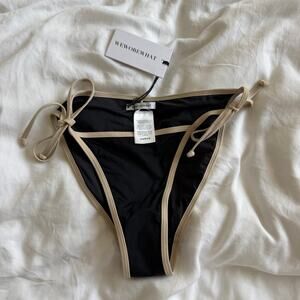 NWT WeWoreWhat Bikini Tie Bottom Black Size XS